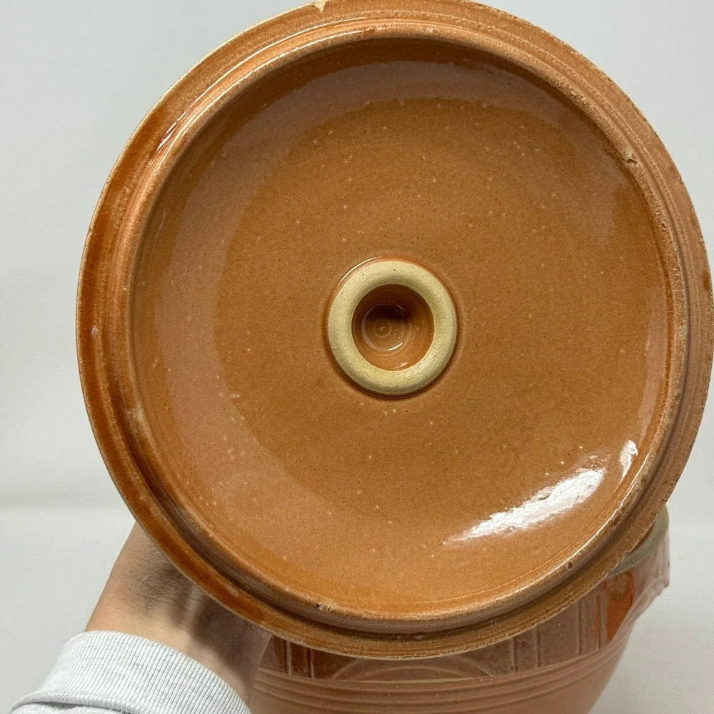 Vintage Oven Ware Made in USA 8 Stoneware Casserole Dish with Lid Retro Kitchen‎